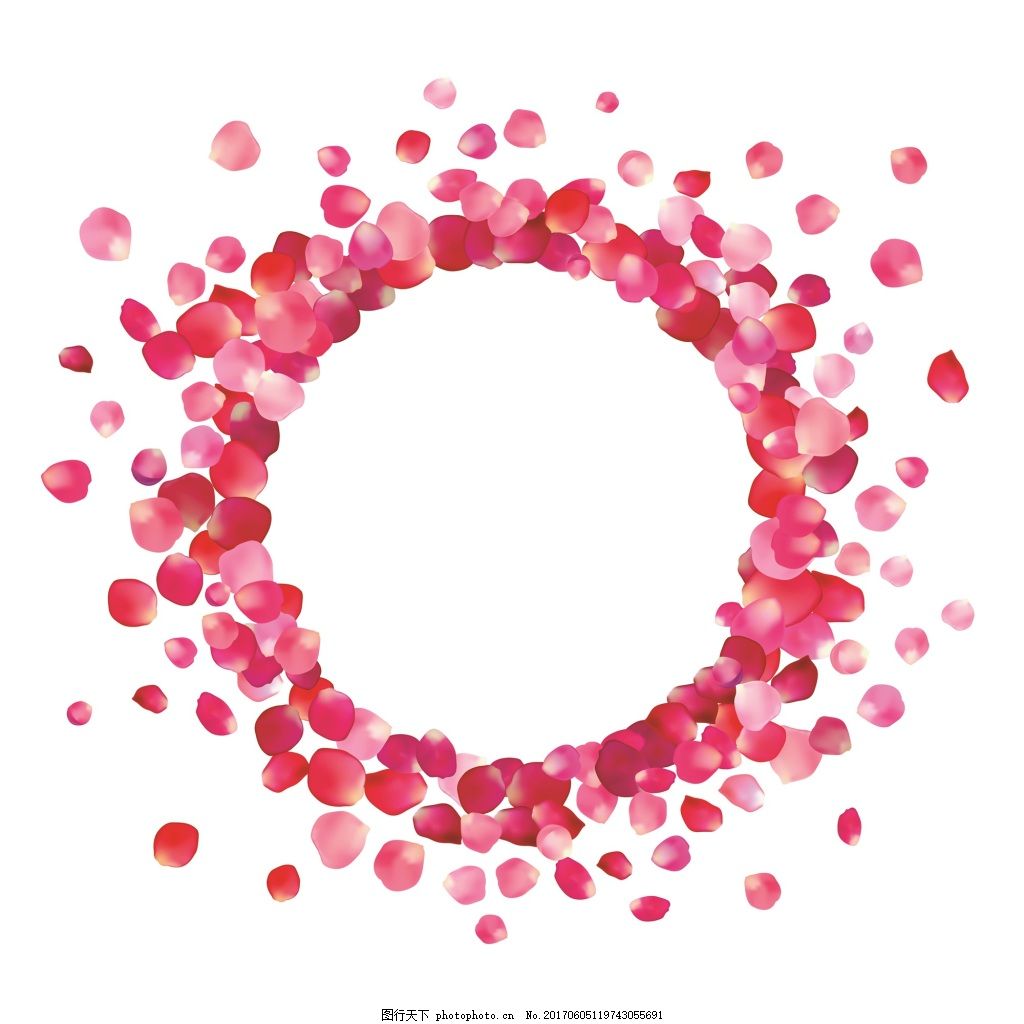 玫瑰花环海报唯美设计素材,花瓣 粉色 创意 合成 装饰